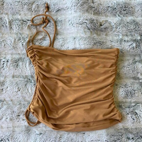 A.L.C Asymmetrical Gabi Brown Beaded Top - Picture 4 of 4